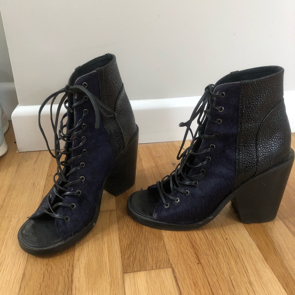 Lace up heel booties